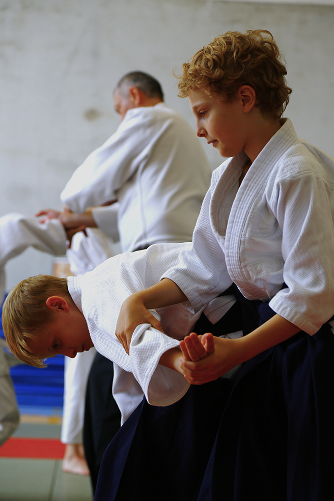 Cours d'aïkido — pratique au dojo de Uccle