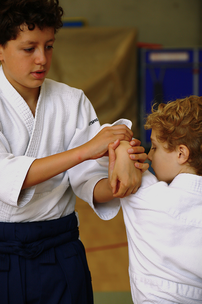 Cours d'aïkido — pratique au dojo de Uccle